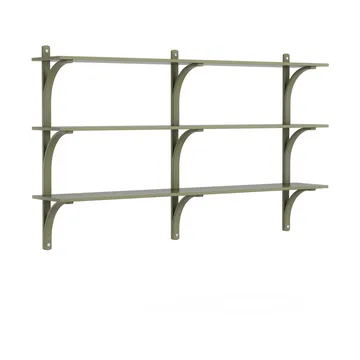 Levi shelf 3 shelves - Moss green-aluminium, 180 cm - Swedese
