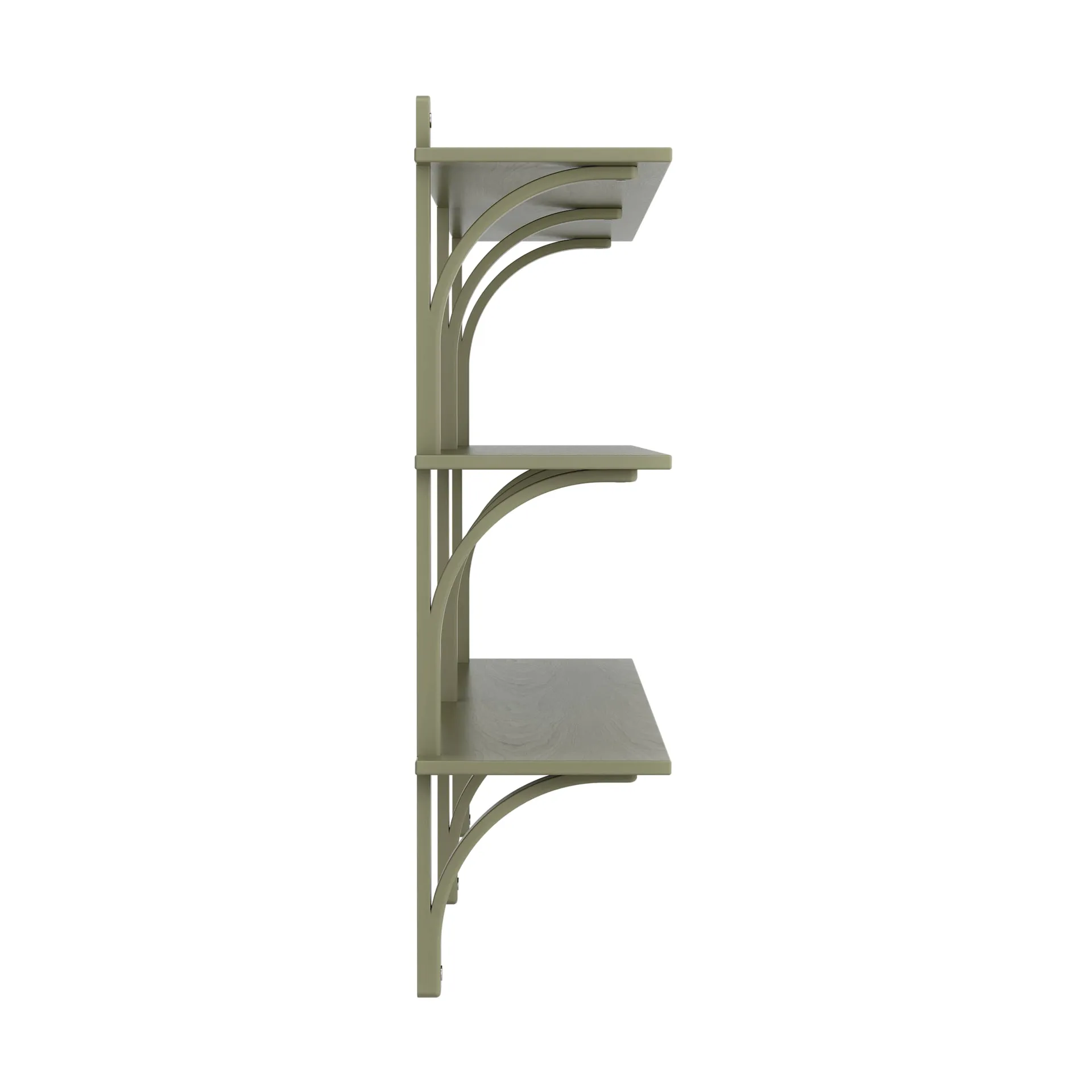 Levi shelf 3 shelves, Moss green-aluminium, 180 cm Swedese