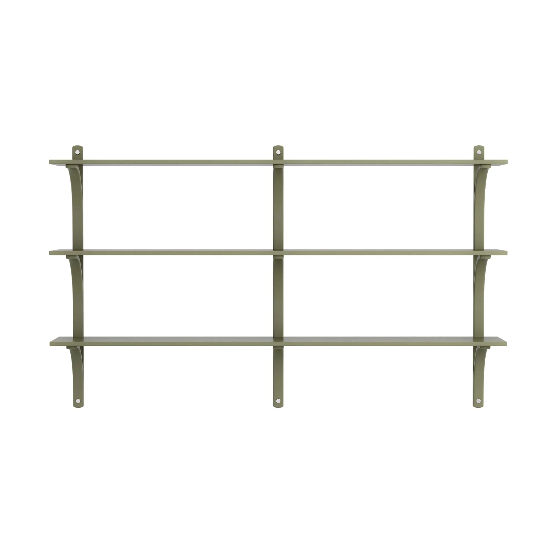 Levi shelf 3 shelves, Moss green-aluminium, 180 cm Swedese