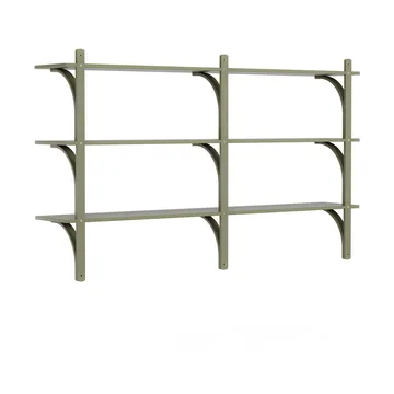 Levi shelf 3 shelves - Moss green-aluminium, 180 cm - Swedese