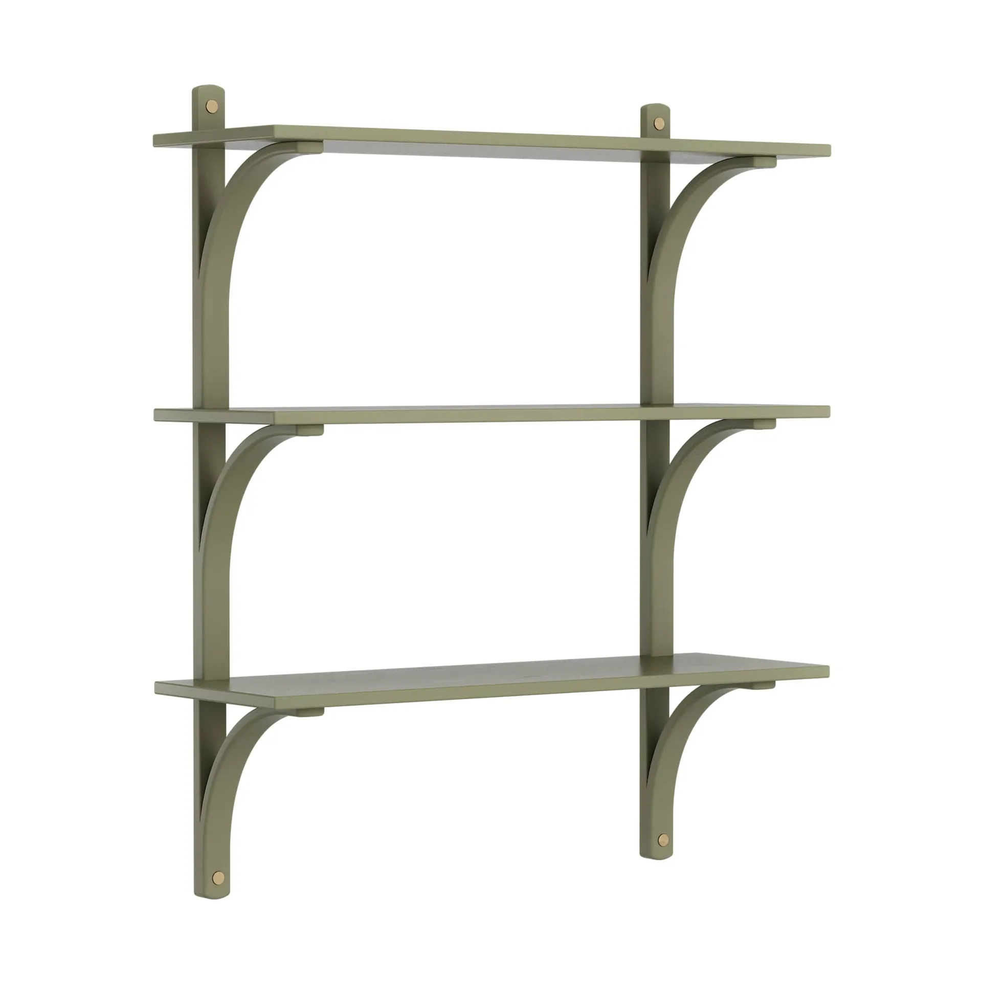 Levi shelf 3 shelves, Moss green-aluminium, 90 cm Swedese