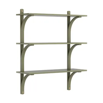 Levi shelf 3 shelves - Moss green-aluminium, 90 cm - Swedese