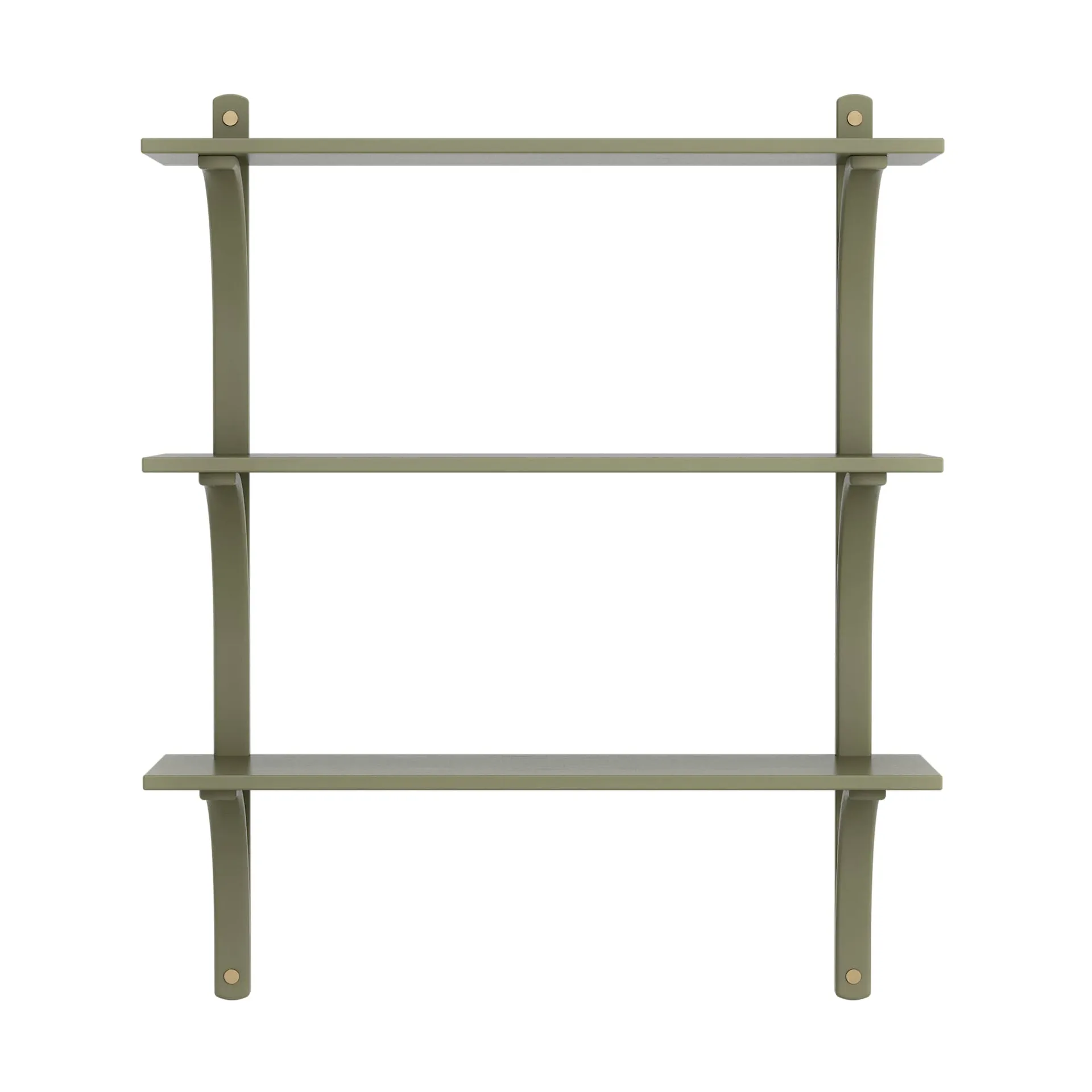 Levi shelf 3 shelves, Moss green-aluminium, 90 cm Swedese