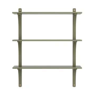 Levi shelf 3 shelves - Moss green-aluminium, 90 cm - Swedese