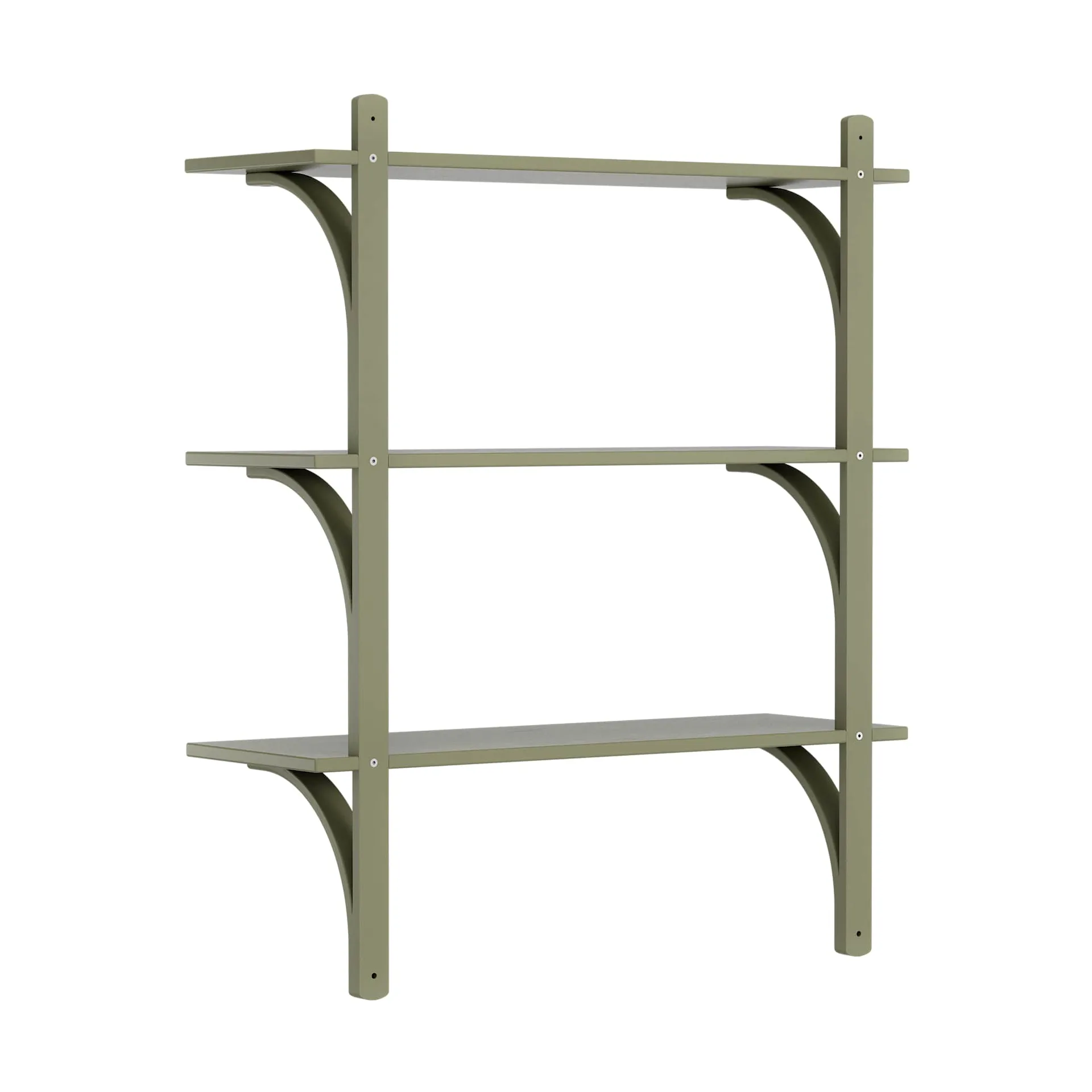 Levi shelf 3 shelves, Moss green-aluminium, 90 cm Swedese