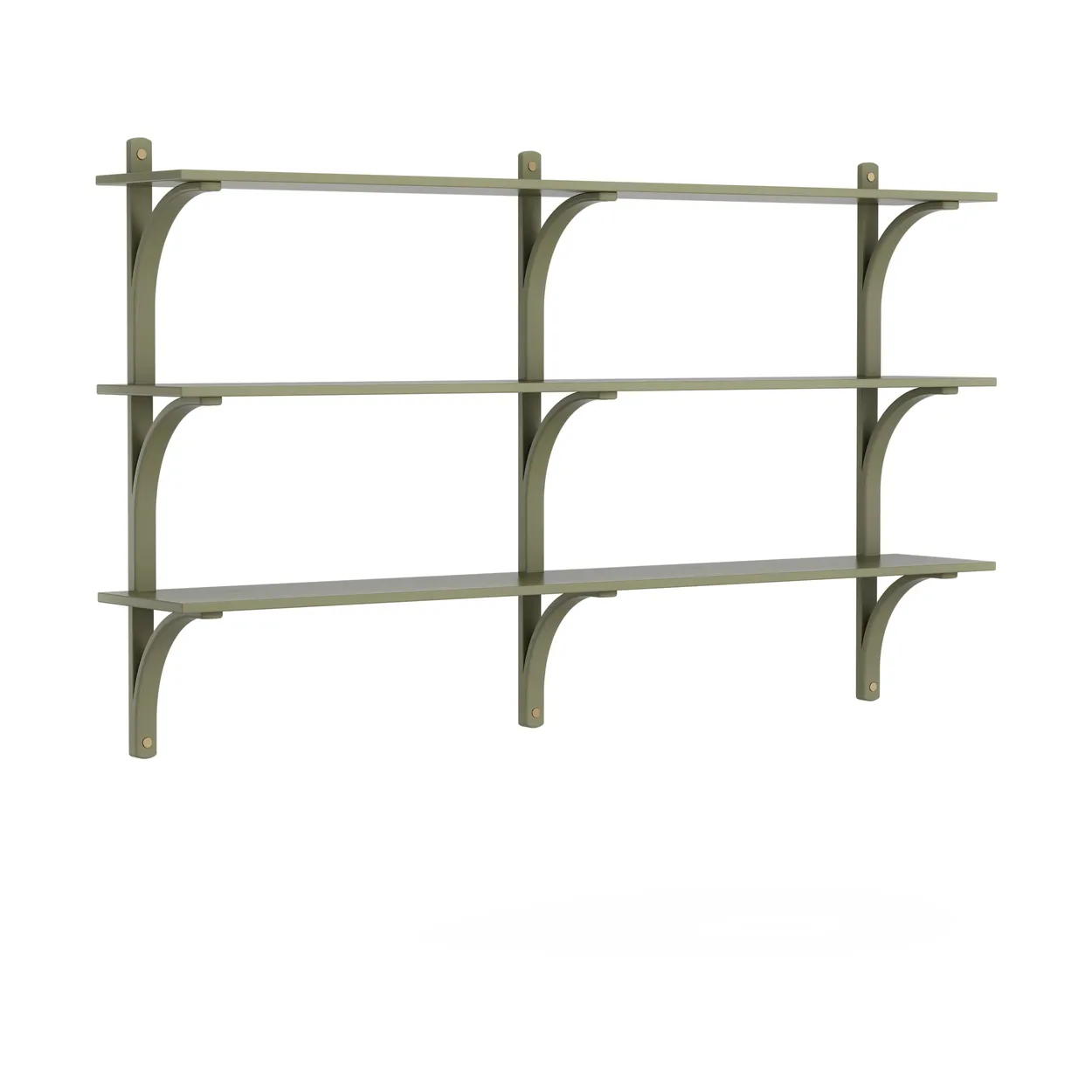 Swedese Levi shelf 3 shelves Moss green-brass, 180 cm