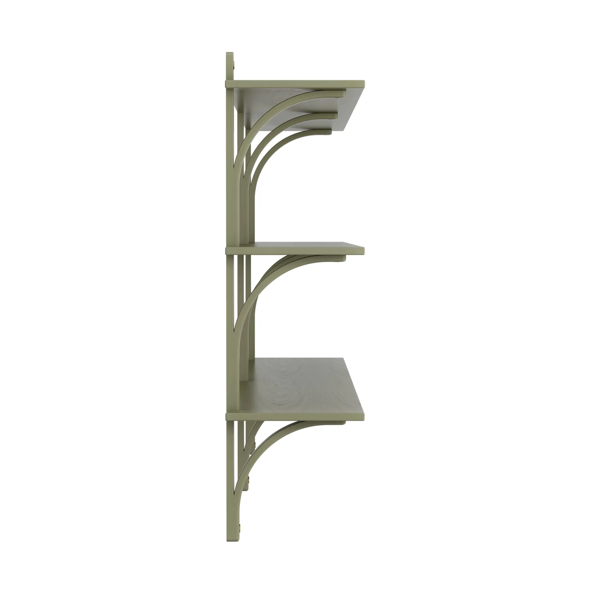 Levi shelf 3 shelves, Moss green-brass, 180 cm Swedese
