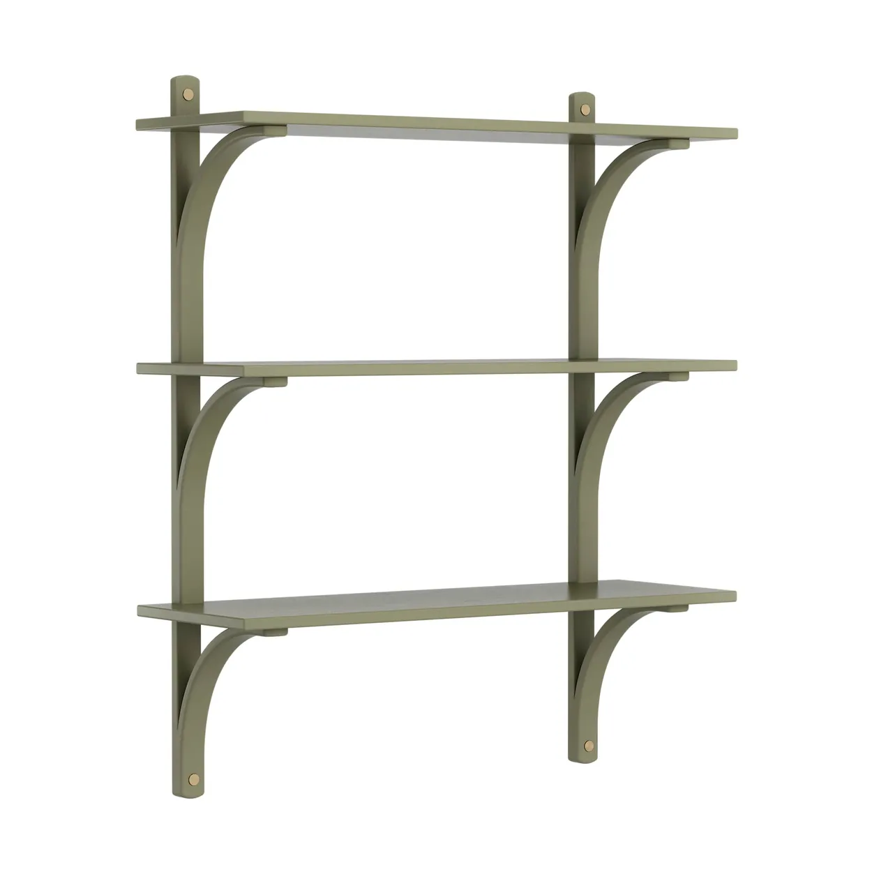 Swedese Levi shelf 3 shelves Moss green-brass, 90 cm