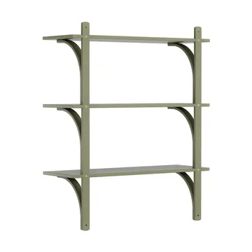 Levi shelf 3 shelves - Moss green-brass, 90 cm - Swedese