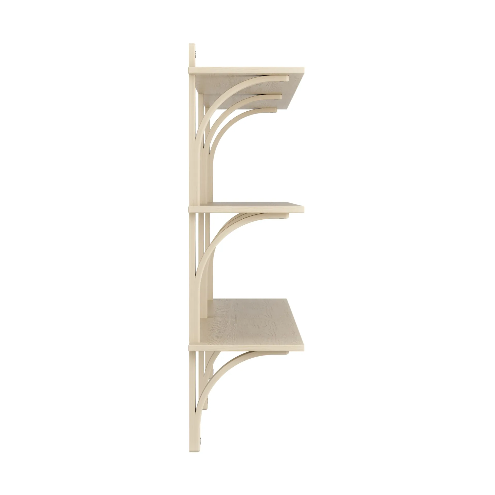 Levi shelf 3 shelves, Natural lacquered ash-aluminium, 180 cm Swedese