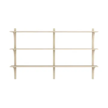 Levi shelf 3 shelves - Natural lacquered ash-aluminium, 180 cm - Swedese