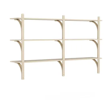 Levi shelf 3 shelves - Natural lacquered ash-aluminium, 180 cm - Swedese