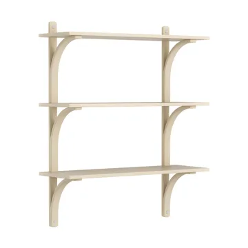 Levi shelf 3 shelves - Natural lacquered ash-aluminium, 90 cm - Swedese