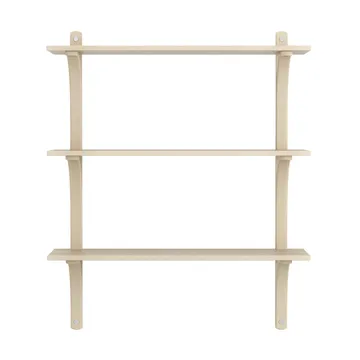Levi shelf 3 shelves - Natural lacquered ash-aluminium, 90 cm - Swedese