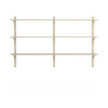 Levi shelf 3 shelves - Natural lacquered ash-brass, 180 cm - Swedese