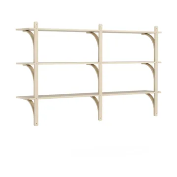 Levi shelf 3 shelves - Natural lacquered ash-brass, 180 cm - Swedese