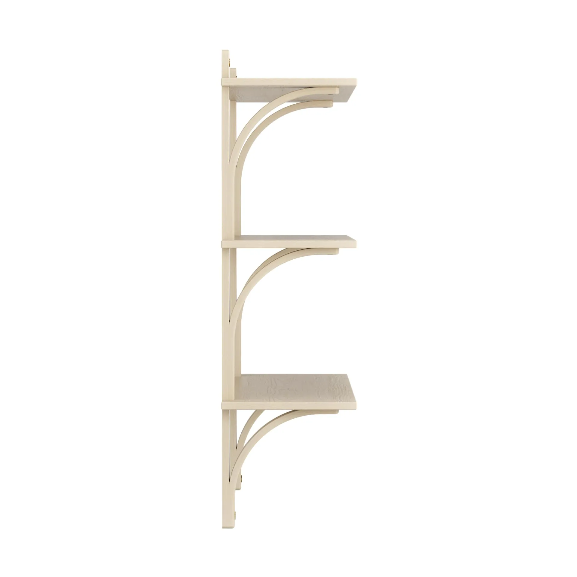 Levi shelf 3 shelves, Natural lacquered ash-brass, 90 cm Swedese