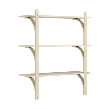 Levi shelf 3 shelves - Natural lacquered ash-brass, 90 cm - Swedese