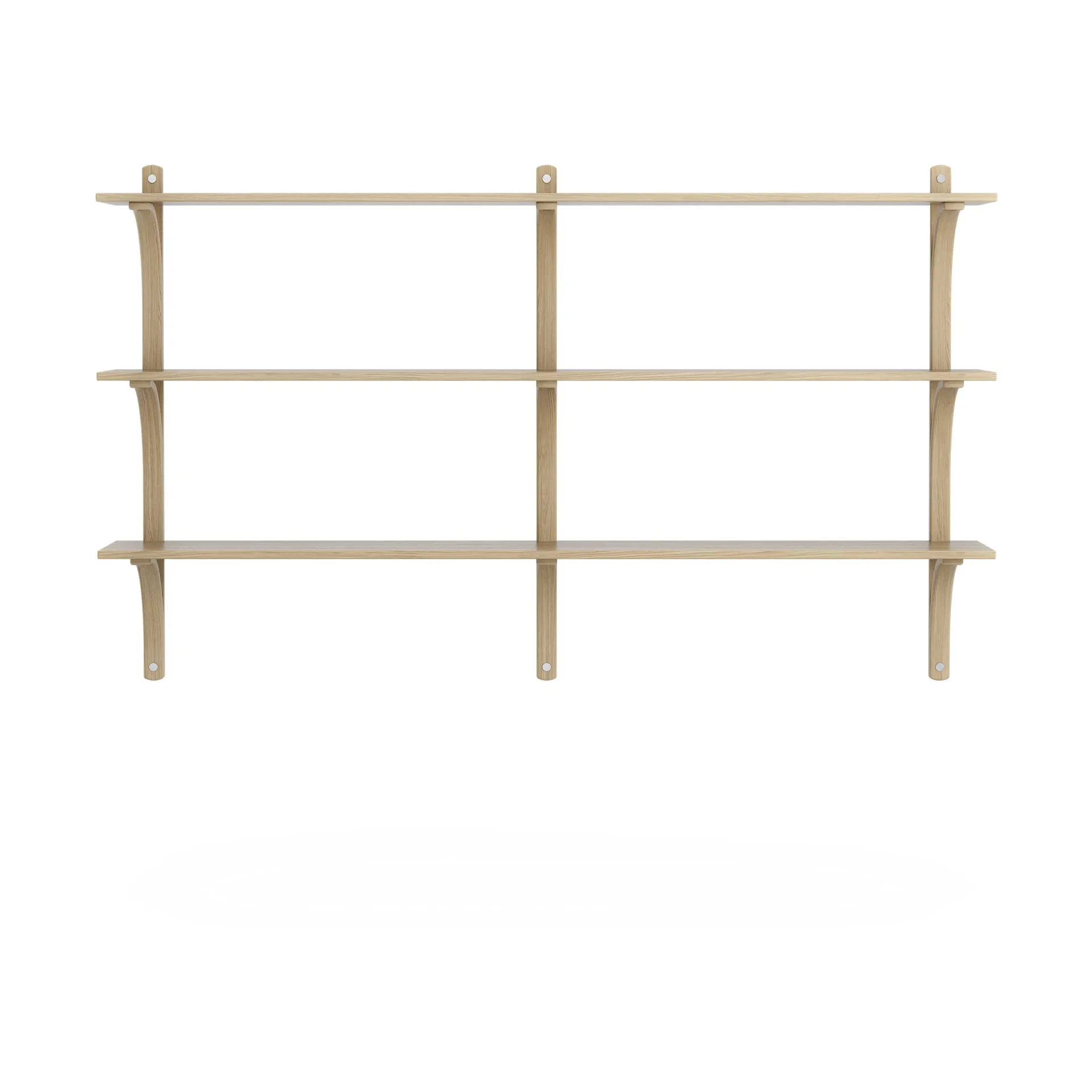 Levi shelf 3 shelves, Natural lacquered oak-aluminium, 180 cm Swedese