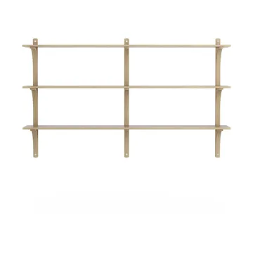 Levi shelf 3 shelves - Natural lacquered oak-aluminium, 180 cm - Swedese
