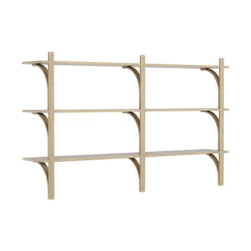 Levi shelf 3 shelves - Natural lacquered oak-aluminium, 180 cm - Swedese