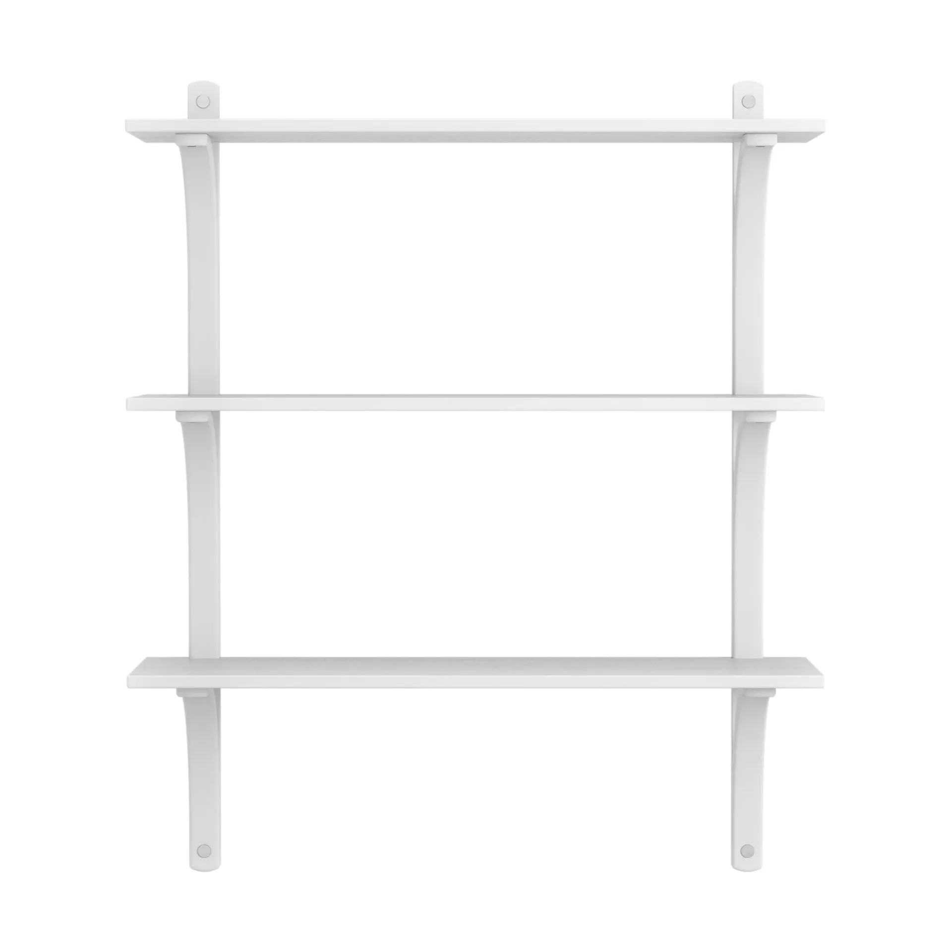 Levi shelf 3 shelves, White lacquered ash-aluminium, 90 cm Swedese