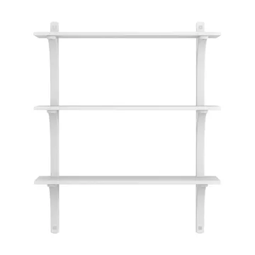 Levi shelf 3 shelves - White lacquered ash-aluminium, 90 cm - Swedese