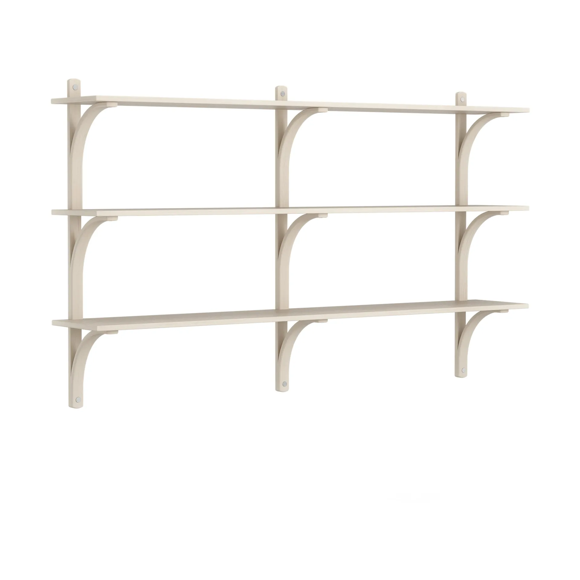 Levi shelf 3 shelves, White pigmented ash-aluminium, 180 cm Swedese