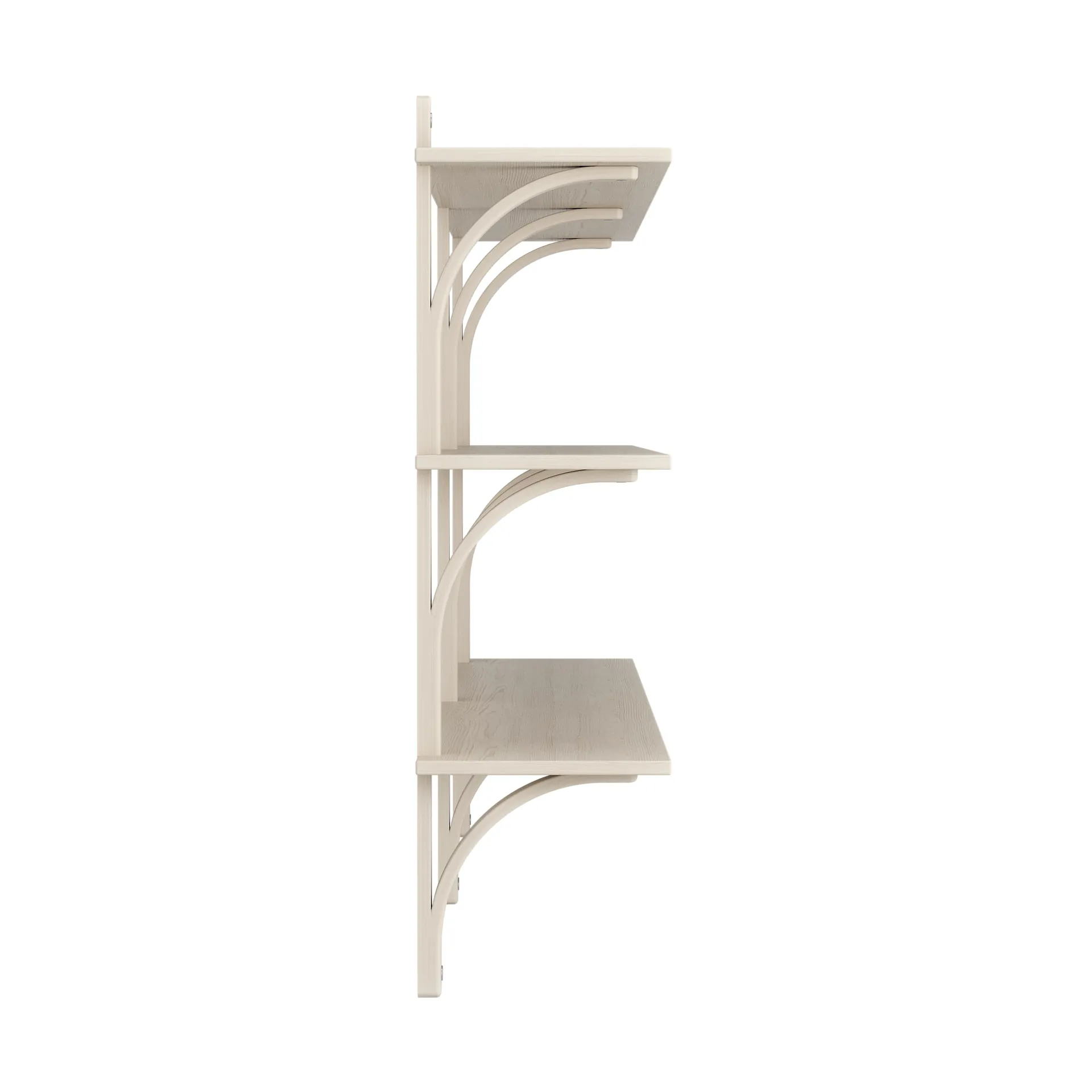 Levi shelf 3 shelves, White pigmented ash-aluminium, 180 cm Swedese