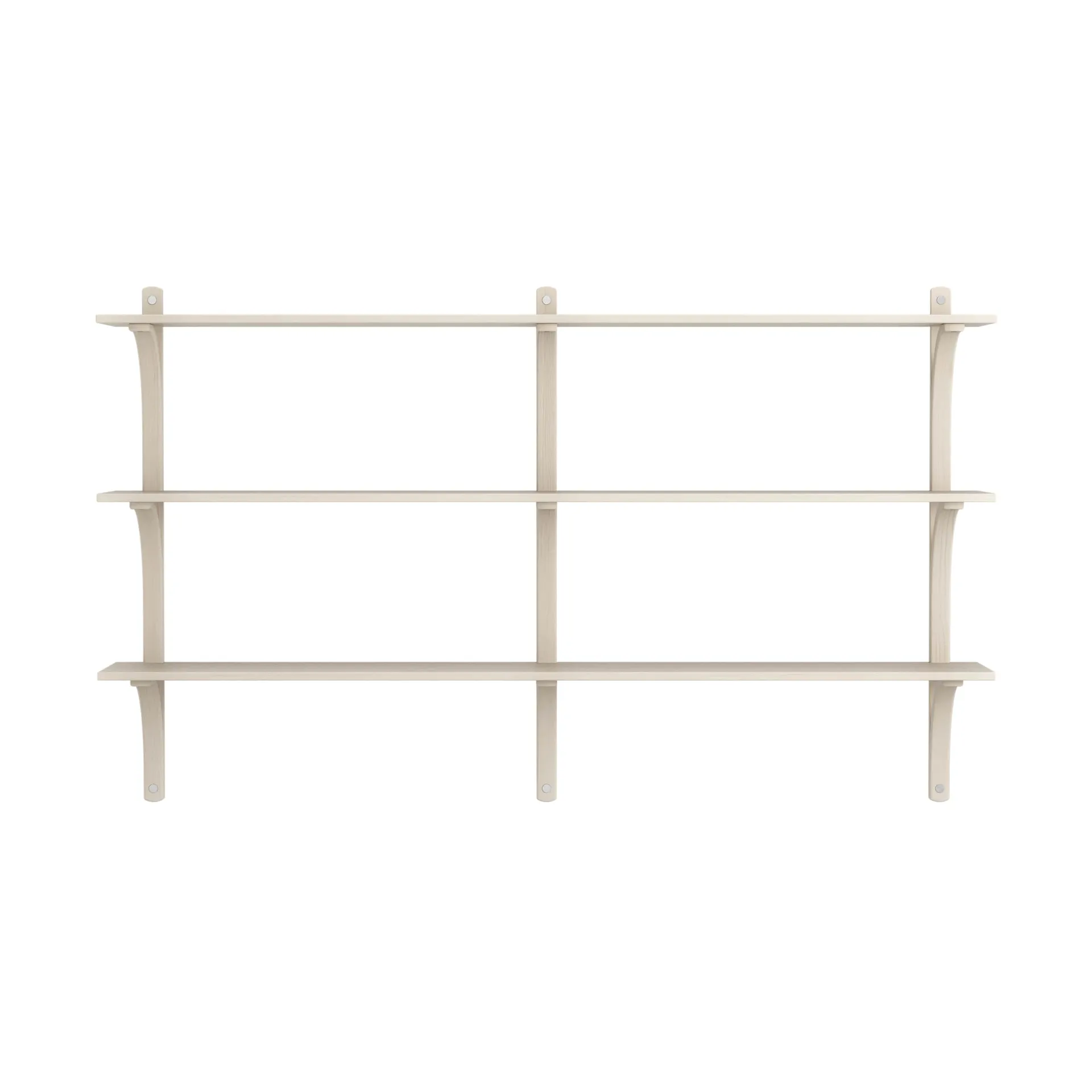 Levi shelf 3 shelves, White pigmented ash-aluminium, 180 cm Swedese