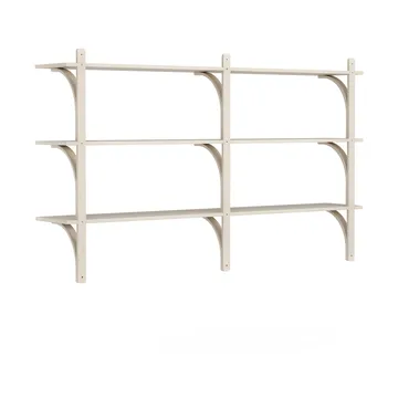 Levi shelf 3 shelves - White pigmented ash-aluminium, 180 cm - Swedese