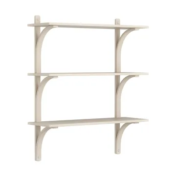 Levi shelf 3 shelves - White-pigmented ash-aluminium, 90 cm - Swedese