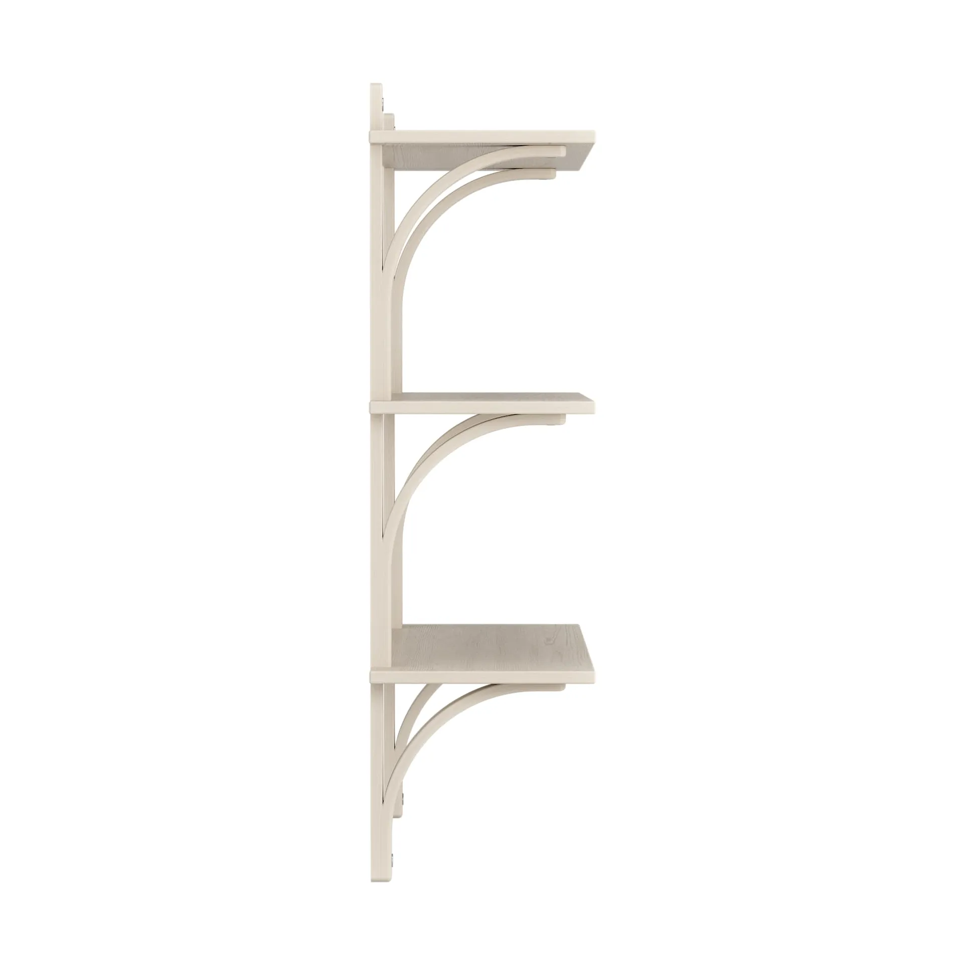Levi shelf 3 shelves, White-pigmented ash-aluminium, 90 cm Swedese