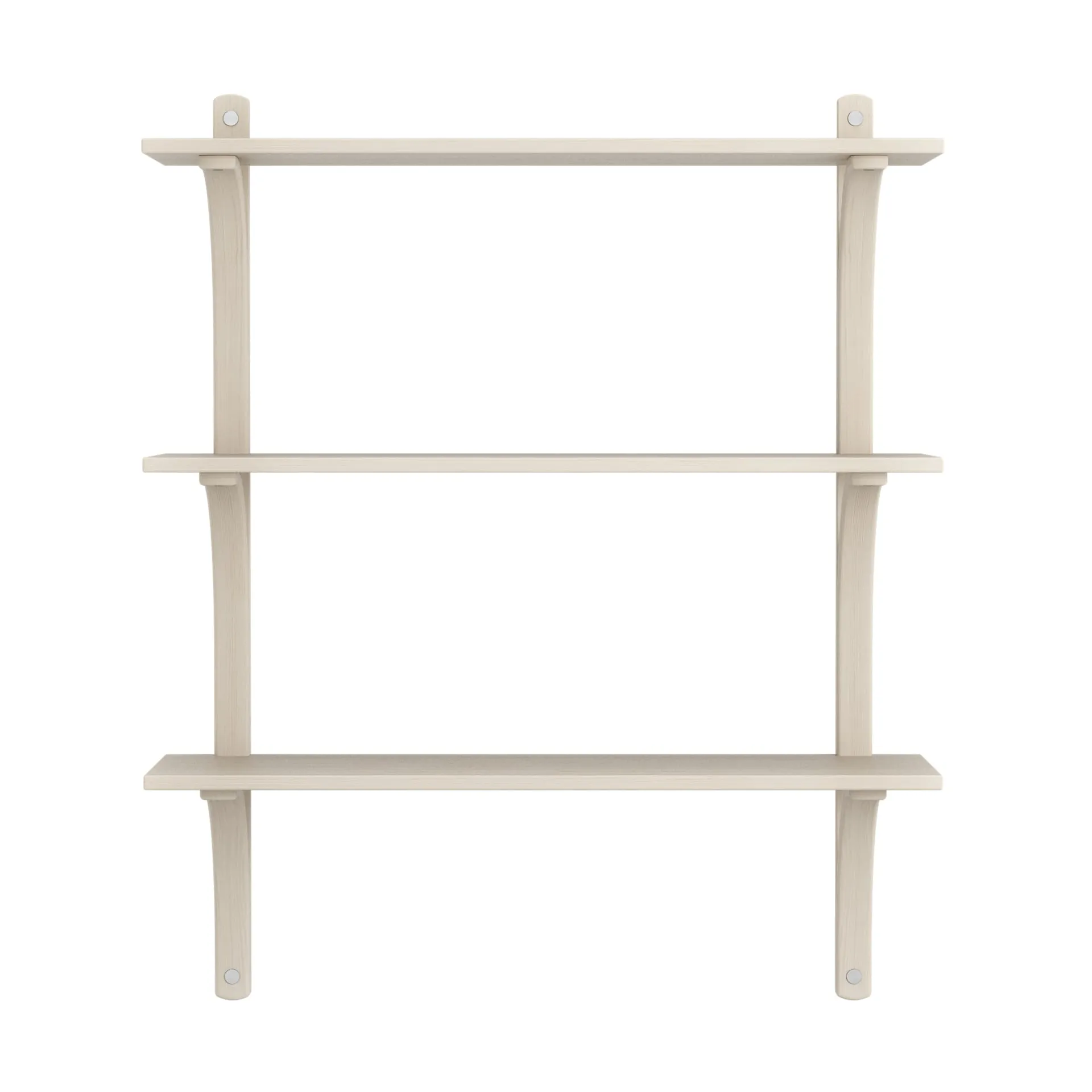 Levi shelf 3 shelves, White-pigmented ash-aluminium, 90 cm Swedese