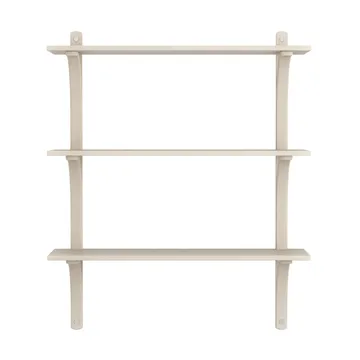 Levi shelf 3 shelves - White-pigmented ash-aluminium, 90 cm - Swedese