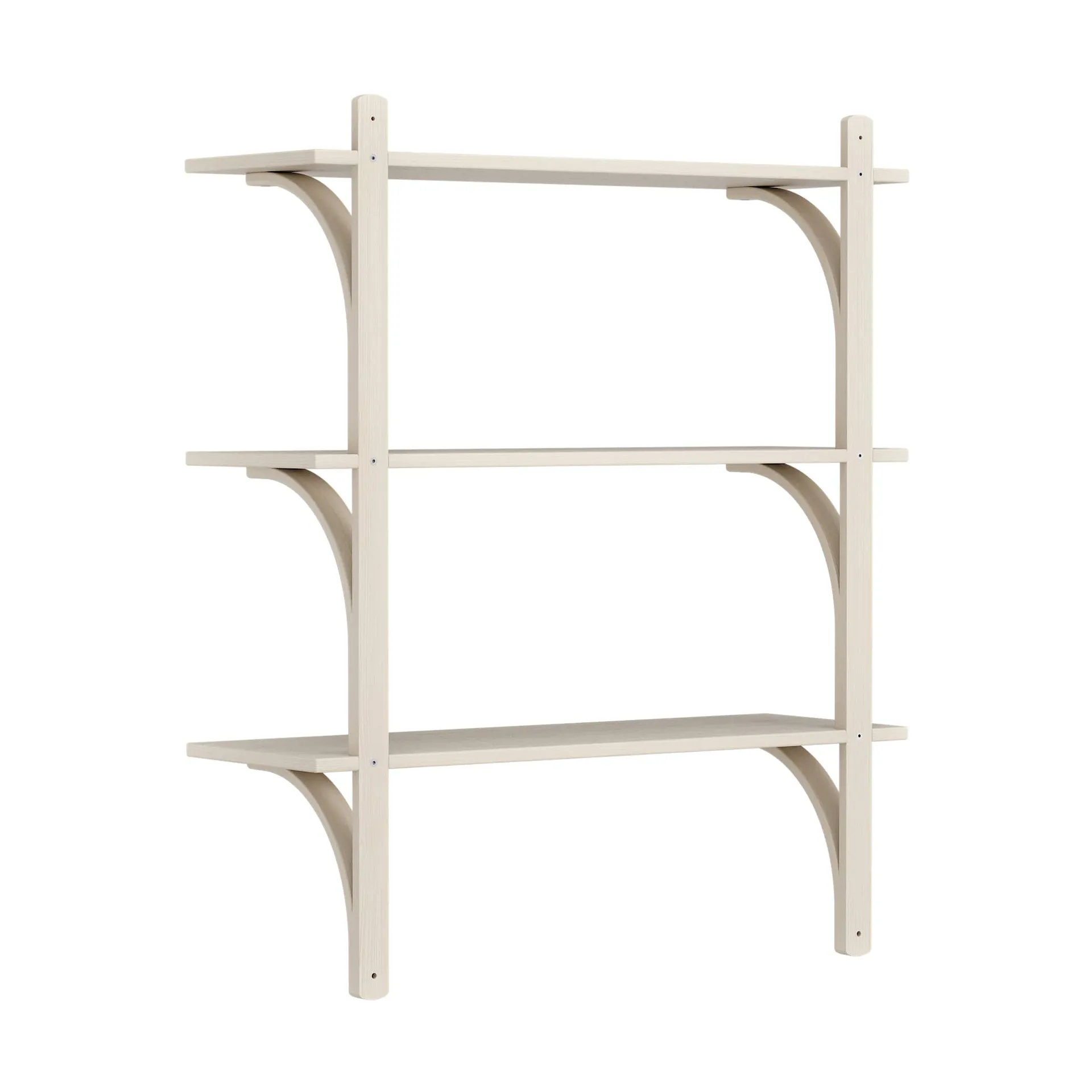 Levi shelf 3 shelves, White-pigmented ash-aluminium, 90 cm Swedese