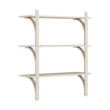 Levi shelf 3 shelves - White-pigmented ash-aluminium, 90 cm - Swedese