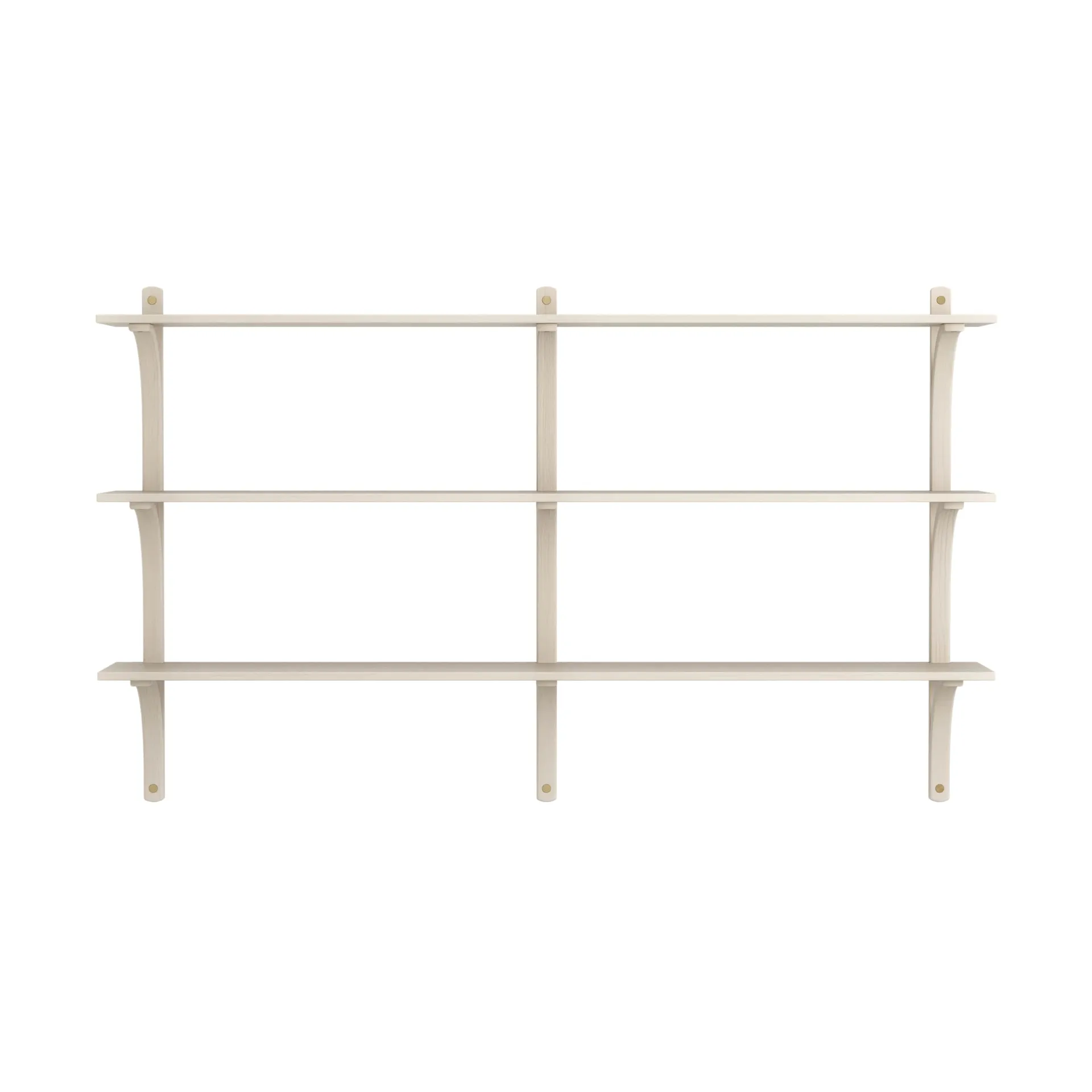 Levi shelf 3 shelves, White pigmented ash-brass, 180 cm Swedese