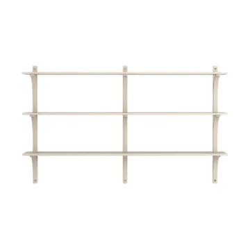 Levi shelf 3 shelves - White pigmented ash-brass, 180 cm - Swedese