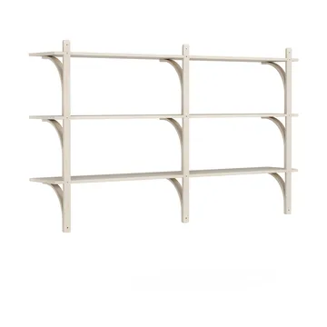 Levi shelf 3 shelves - White pigmented ash-brass, 180 cm - Swedese