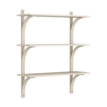 Levi shelf 3 shelves - White pigmented ash-brass, 90 cm - Swedese