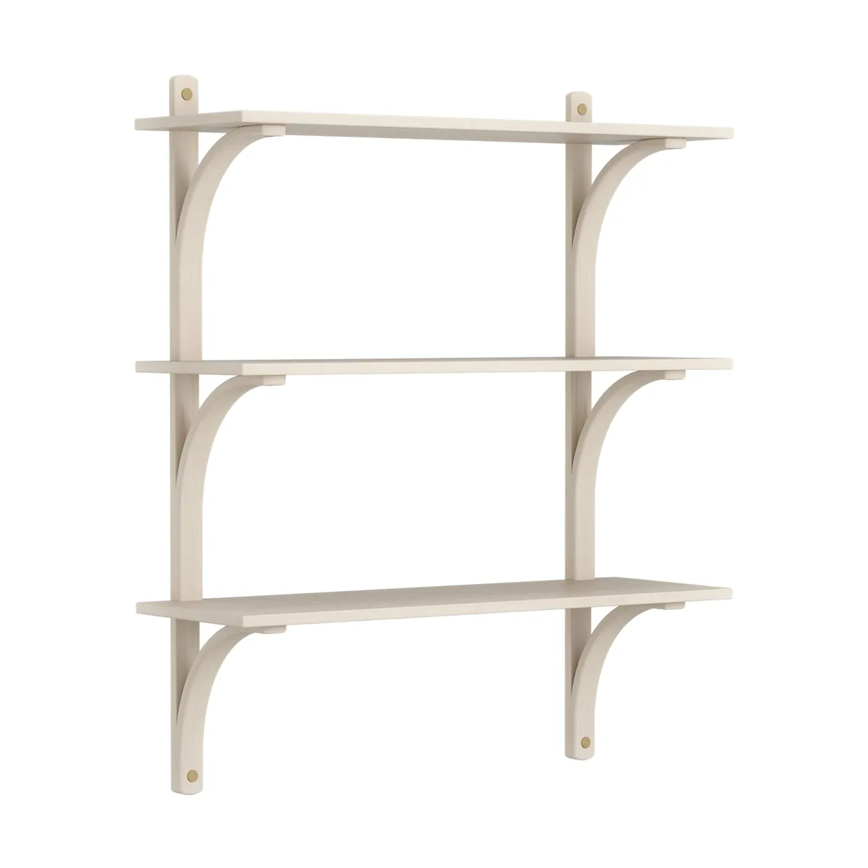 Swedese Levi shelf 3 shelves White pigmented ash-brass, 90 cm