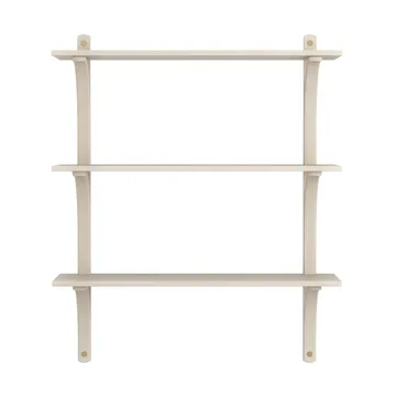 Levi shelf 3 shelves - White pigmented ash-brass, 90 cm - Swedese