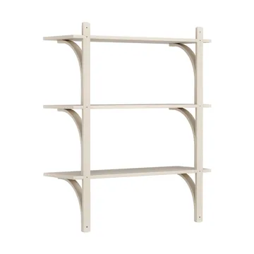 Levi shelf 3 shelves - White pigmented ash-brass, 90 cm - Swedese