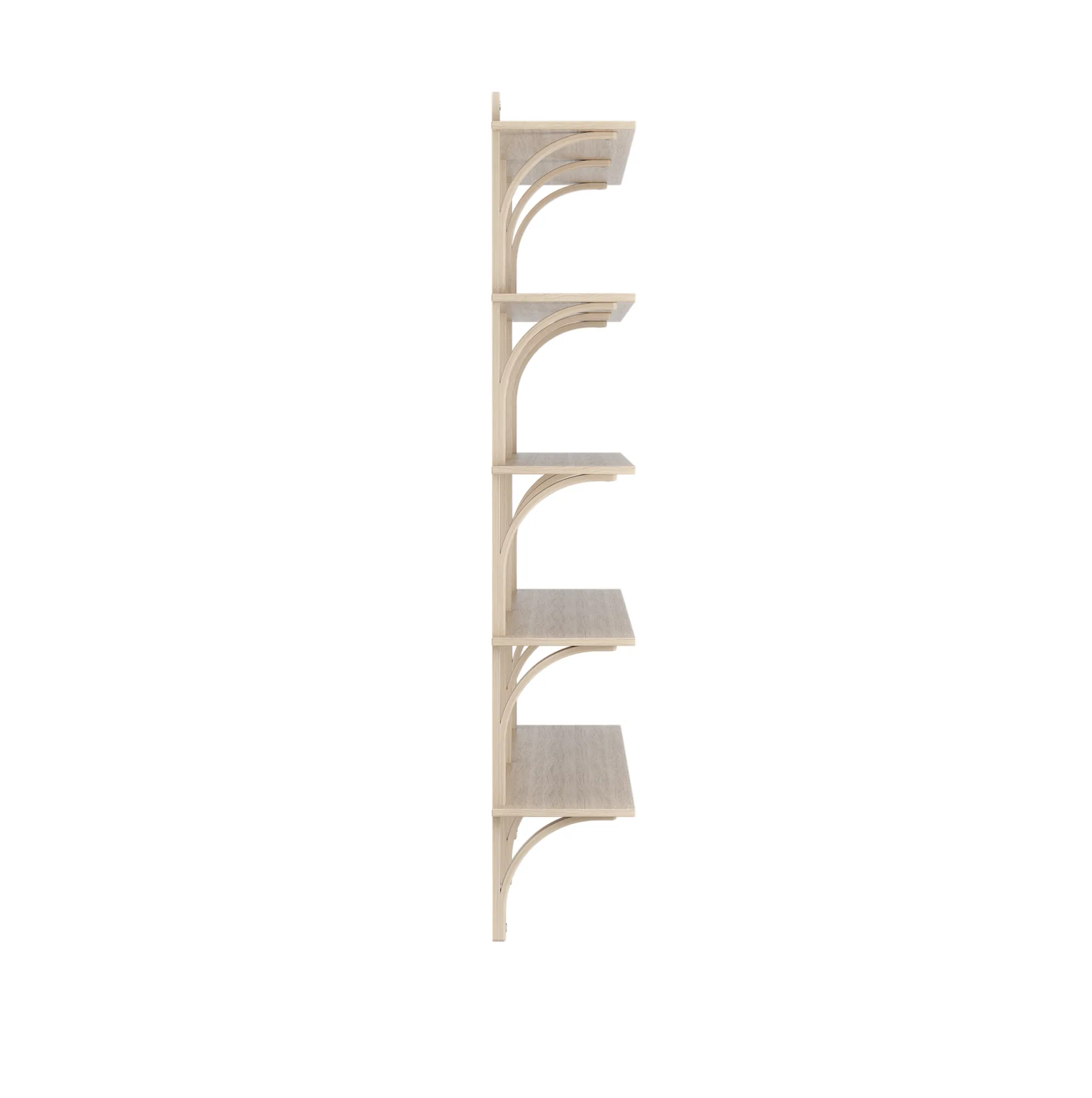 Levi shelf 3 shelves, White pigmented oak-aluminium, 180 cm Swedese