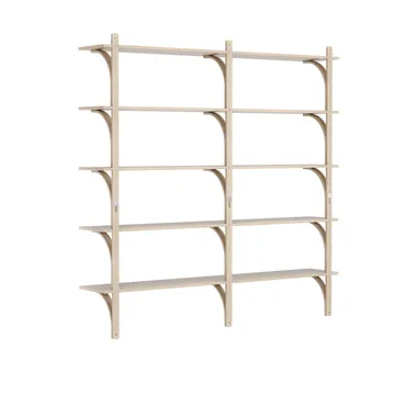 Levi shelf 3 shelves - White pigmented oak-aluminium, 180 cm - Swedese