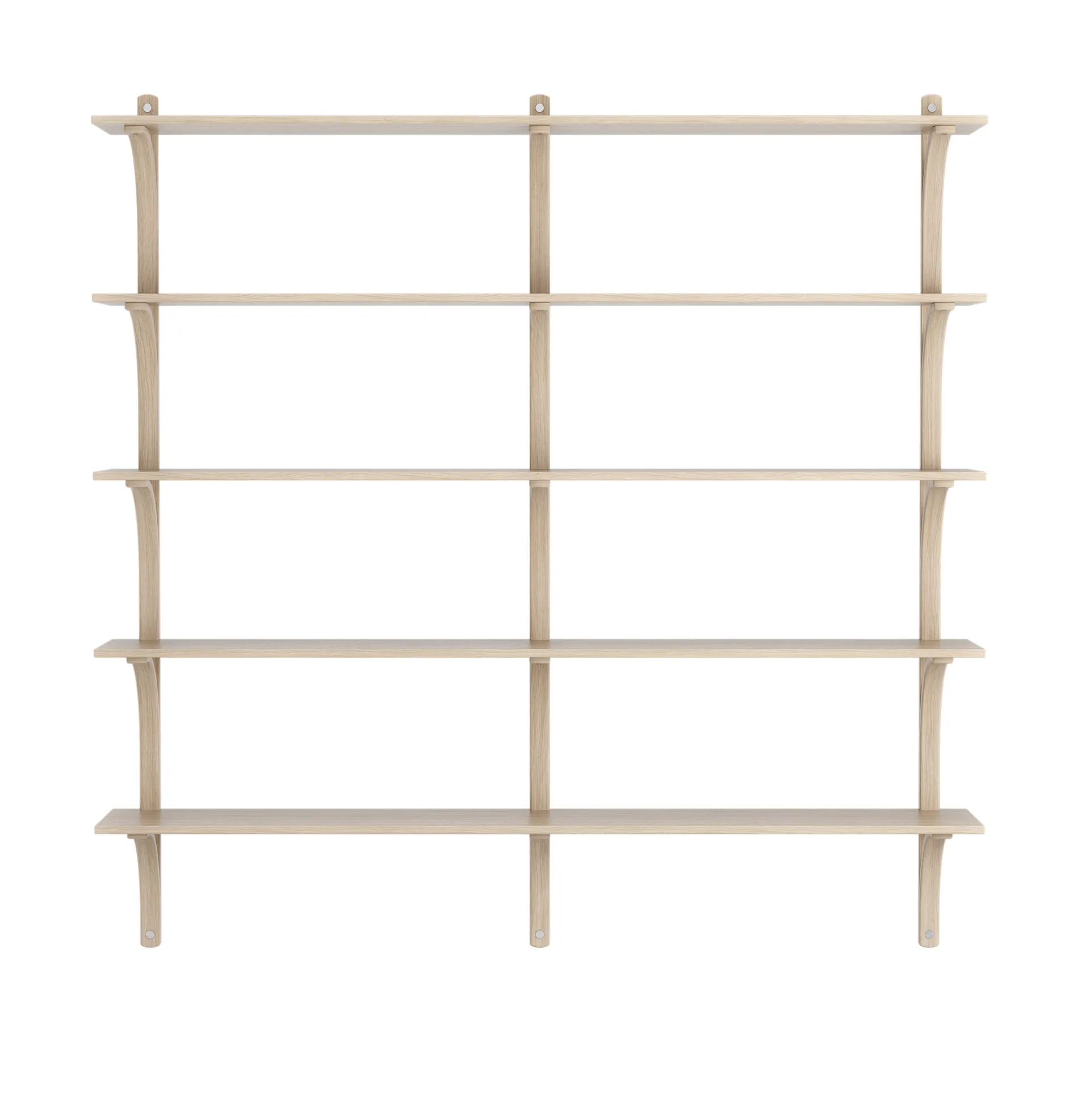 Levi shelf 3 shelves, White pigmented oak-aluminium, 180 cm Swedese