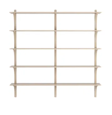 Levi shelf 3 shelves - White pigmented oak-aluminium, 180 cm - Swedese