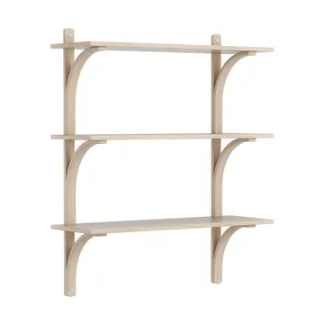 Levi shelf 3 shelves - White-pigmented oak-aluminum, 90 cm - Swedese