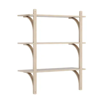 Levi shelf 3 shelves - White-pigmented oak-aluminum, 90 cm - Swedese